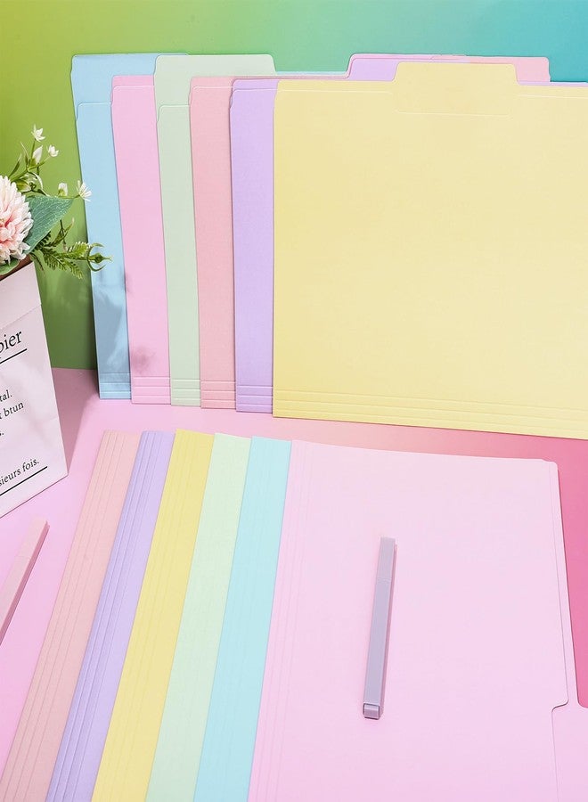 Whaline 24 Pack Pastel Colorful File Folders Letter Size 6 Macaron Colors File Pockets with 1/3 Cut Tab for Home Office Classroom Supplies, 8.9 x 11.6 Inch - Image 5
